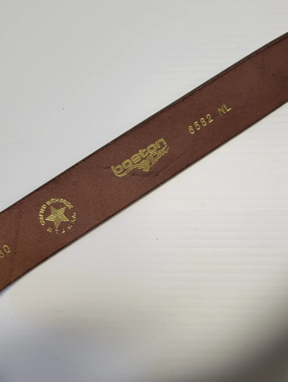 Boston Leather Belt Size 30 Made in USA Genuine Brown Leather Workwear